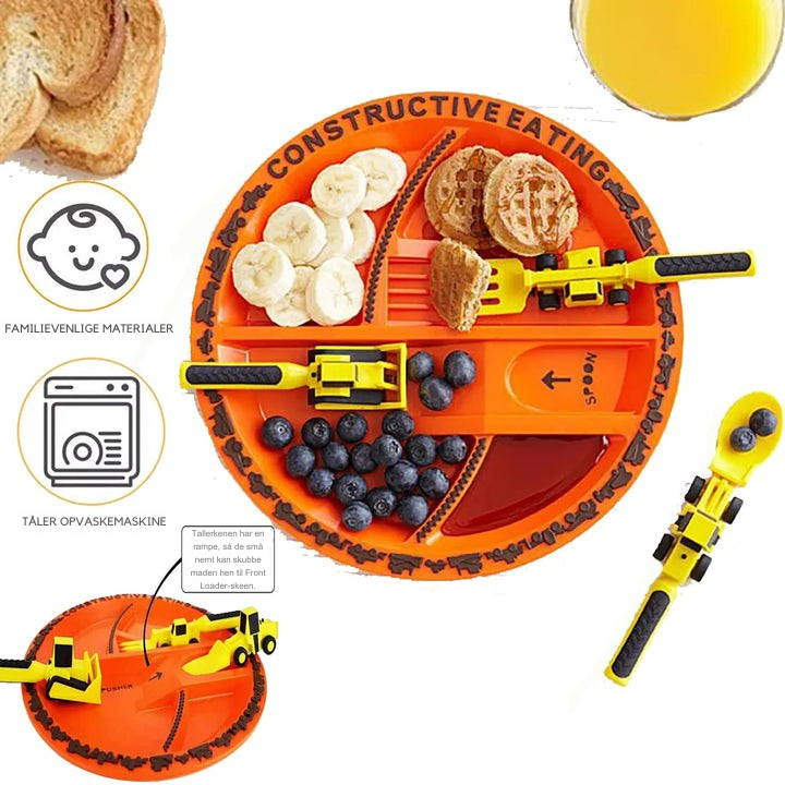 BuildBites Couverts de Construction – Ustensiles ludiques éducatifs pour les repas des enfants