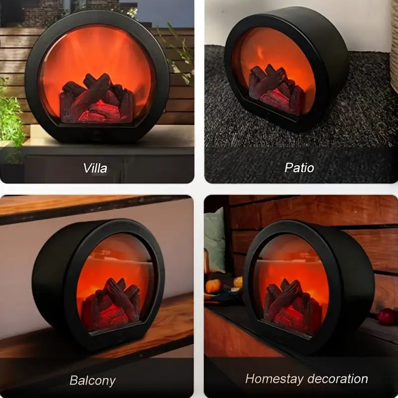 Cheminée électrique décorative en faux bois l Batterie et chargeur USB l Intérieur et extérieur Speelgoed Koning