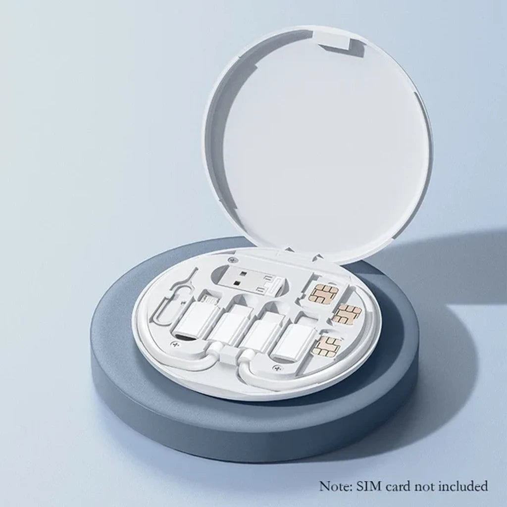 Boîte de rangement de câbles de données 6-en-1 | Coffret de câbles compacts à 4 ports, idées de cadeaux King of Toys