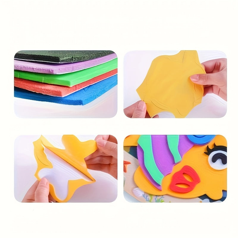 Puzzle DIY en 3D avec autocollants en mousse - 5 pièces | Puzzle éducatif pour un apprentissage précoce avec motifs variés pour enfants