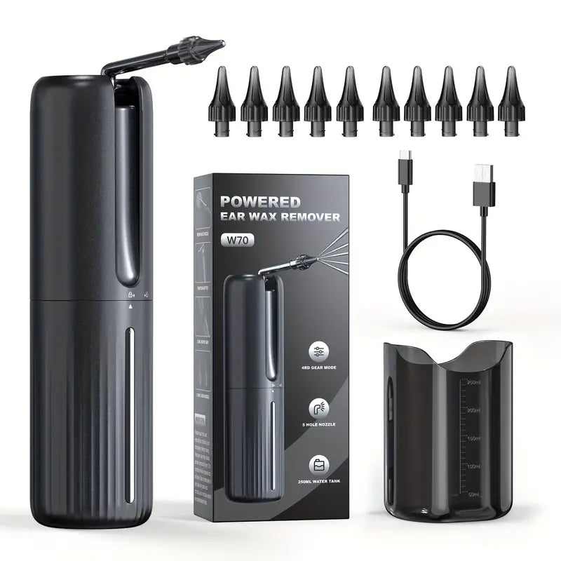 CleanPro l Écouteur pour Cire d'Oreille & Nettoyeur d'Oreilles l Électrique & Étanche + 10 Accessoires Speelgoed Koning