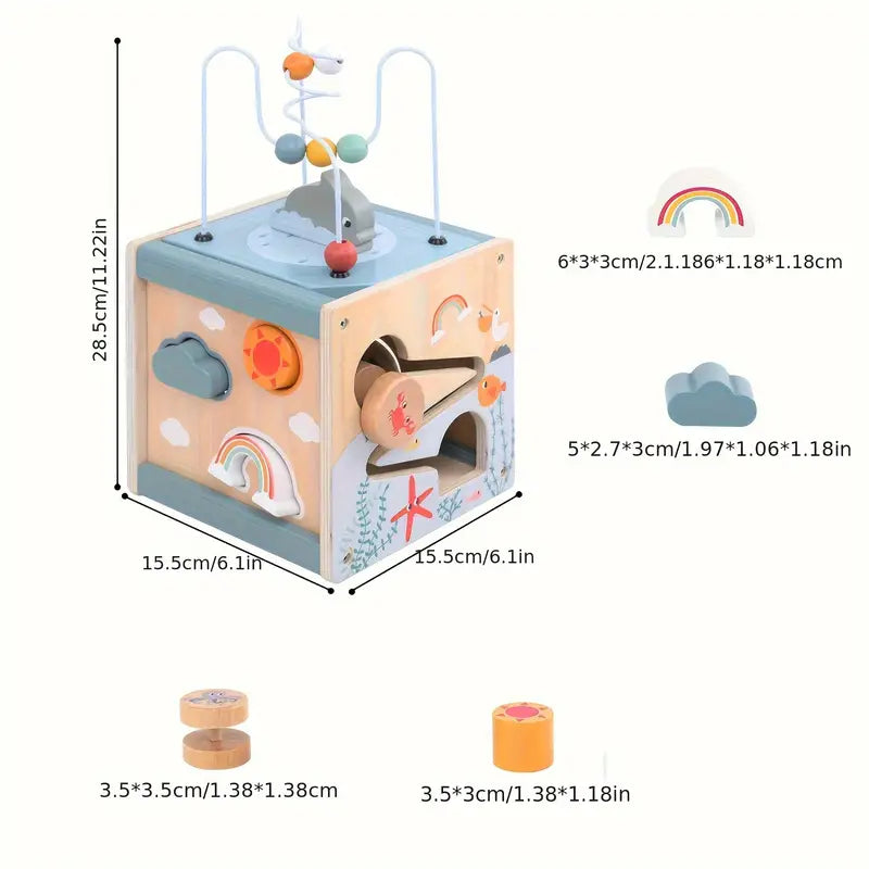 Cube Montessori Océan en Bois - Pour Enfants de 1 An et Plus Speelgoed Koning