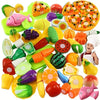 PlayKids l Toy Fruit and Vegetable with Knife and Cutting Board l 24 Pieces of Fruit Speelgoed Koning