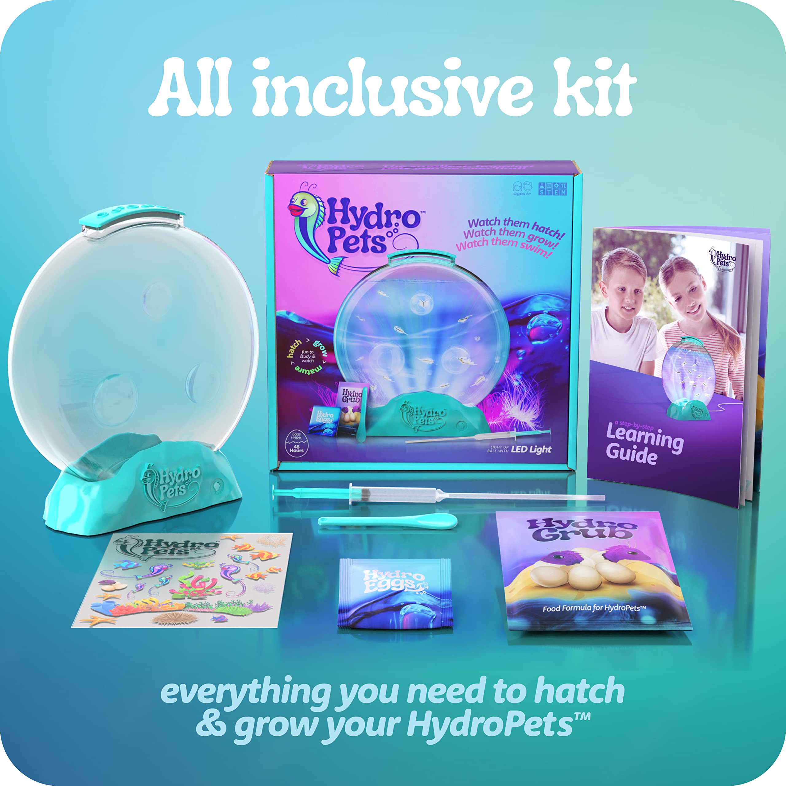 Kit Habitat HydroPets avec Lumière – Expérience Scientifique pour Enfants 6–12 Ans | Jouet Aquatique Éducatif