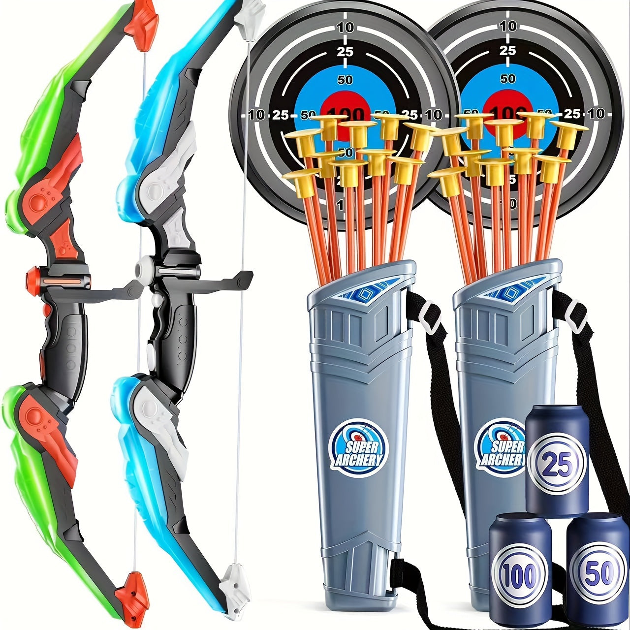 Set Arc et Flèches Lumineux pour Enfants - Kit de Sport Extérieur - Idéal pour Garçons & Filles de 3 à 8 Ans - Cadeau Anniversaire & Fêtes King of Toys