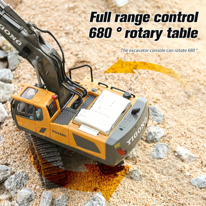 Excavatrice Télécommandée RC avec 11 Fonctions | Camion-Benne 2.4GHz De Speelgoed Koning