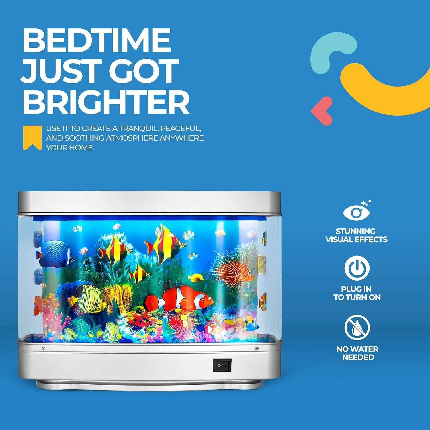 Lampe Aquarium l Réservoir à Poissons Factices avec Poissons Tropicaux l Cadeau Enfants King of Toys