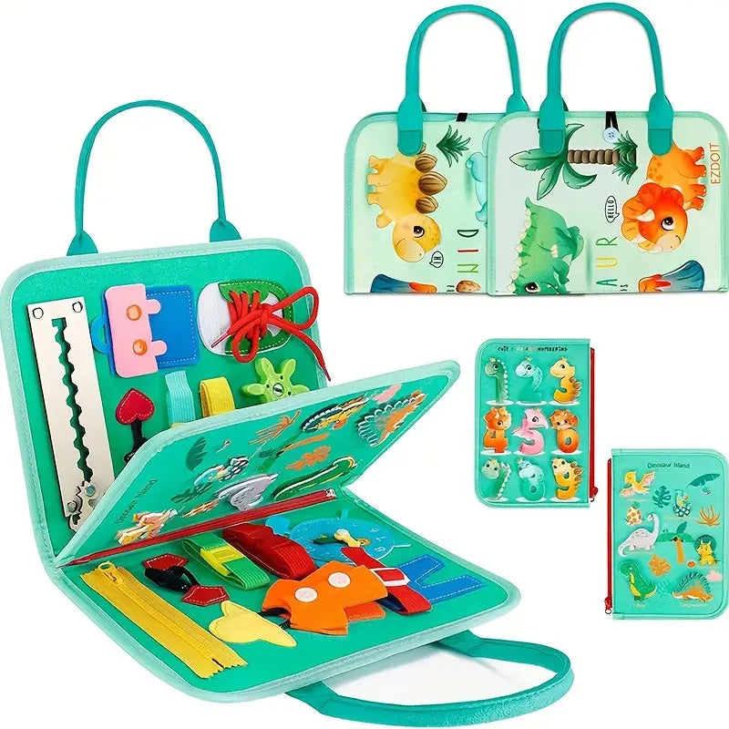 Sac de Jouets Busy Board Vert | Jouets Montessori dès 2 Ans | Améliore les Compétences Motrices à 30% Speelgoed Koning