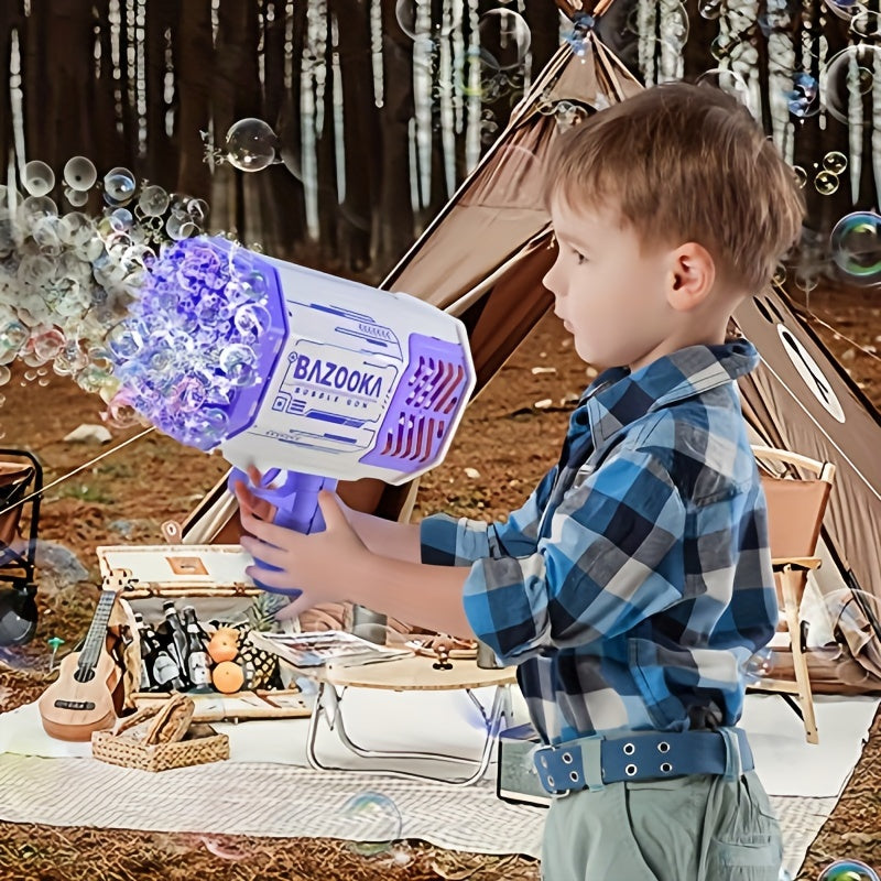 Pistolet à Bulles Bazooka - Jouet Interactif avec Grandes Bulles - Parfait pour Fêtes, Jeux Extérieurs, Halloween & Noël King of Toys