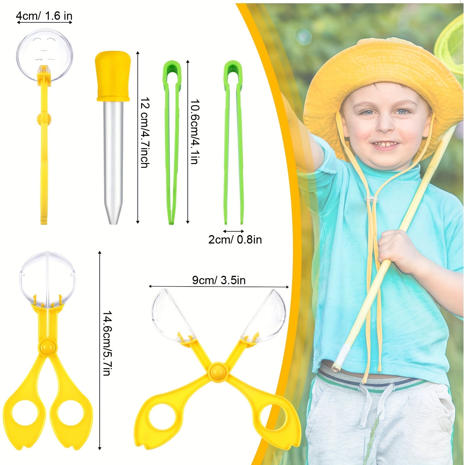Set sensoriel 3pcs pour motricité fine - Pince ciseaux insecte, pince à épiler et compte-gouttes éducatif pour exploration extérieure King of Toys