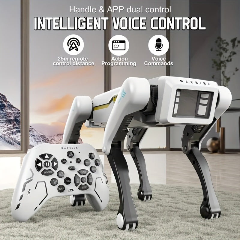 Robot Chien Intelligent AI | Mignon Compagnon AI, Commandes Vocales Programmables, Technologie Noire, Déverrouiller les futurs compagnons de jeu