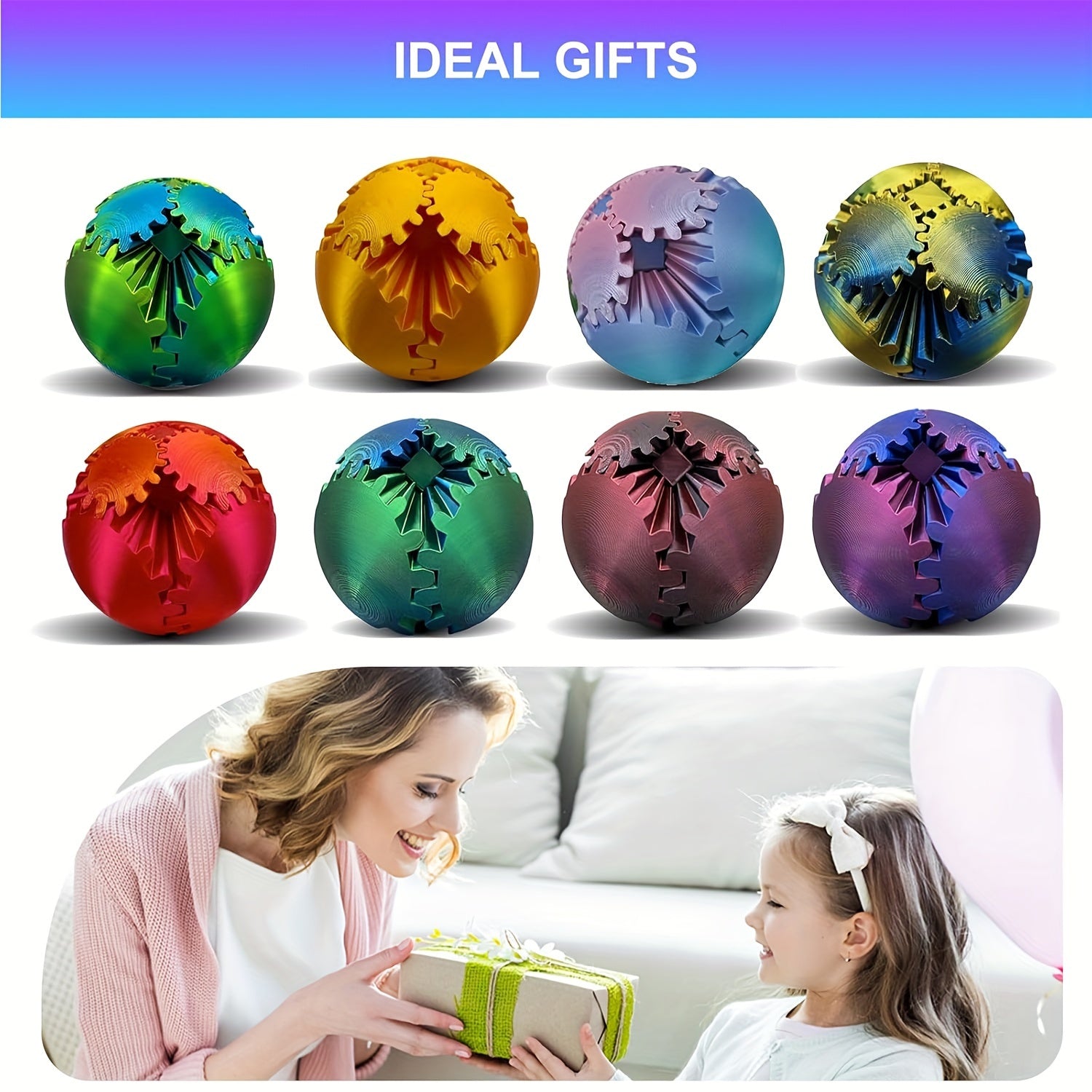 Balle Engrenage 3D - Jouet Fidget Spinning Steampunk, Cadeau de Noël pour Enfants King of Toys