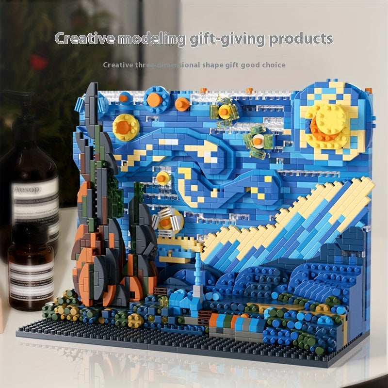 Set de Blocs Starry Night 1850pcs – Puzzle 3D Mini Briques ABS pour Adultes & Fans d’Art