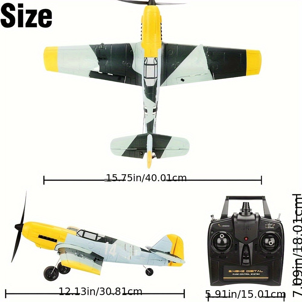 Avion RC Volantex BF109 – Avion Télécommandé 4 Canaux avec Système Xpilot | Jouet Volant Prêt à l’Emploi