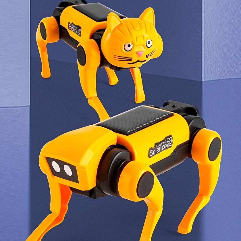 Kit Robot Animaux à Construire – Chien et Chat Interactifs Jaune | Jouet Mécanique Programmable pour Enfants & Adultes | Cadeau Fête des Pères