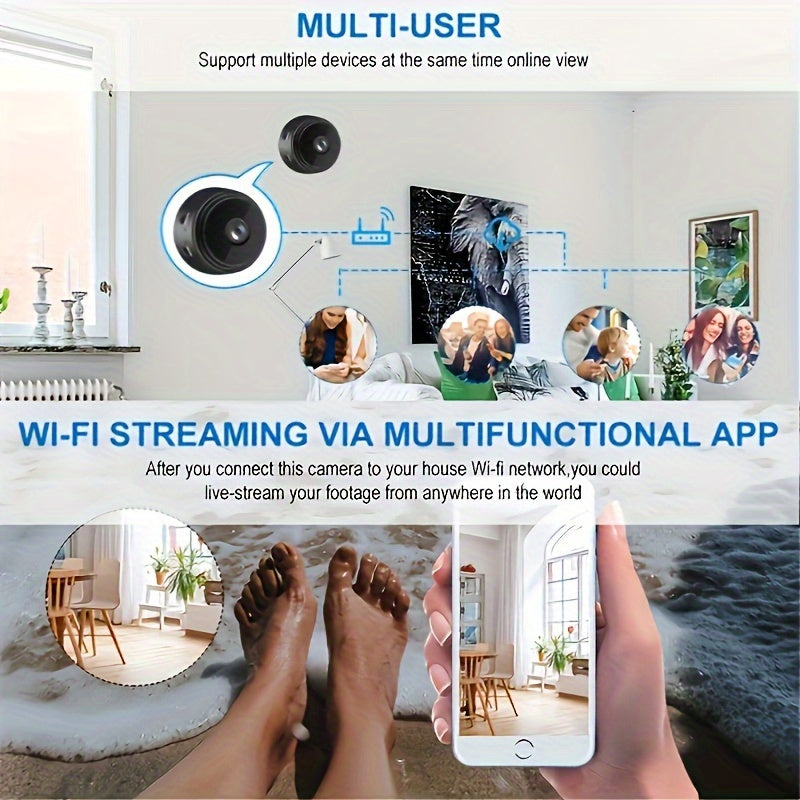 Caméra Intelligente Sans Fil avec Visualisation à Distance | 480P HD Batterie Rechargeable/Alimentation USB, Idéal pour les Cadeaux King of Toys