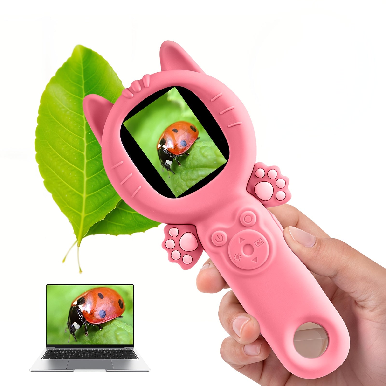 Microscope Numérique Portable pour Enfants 3-12 Ans Garçons Filles - Caméra HD avec Grossissement 500x et Carte SD 32Go Incluse - Jouet Scientifique Éducatif Cadeau Anniversaire Noël