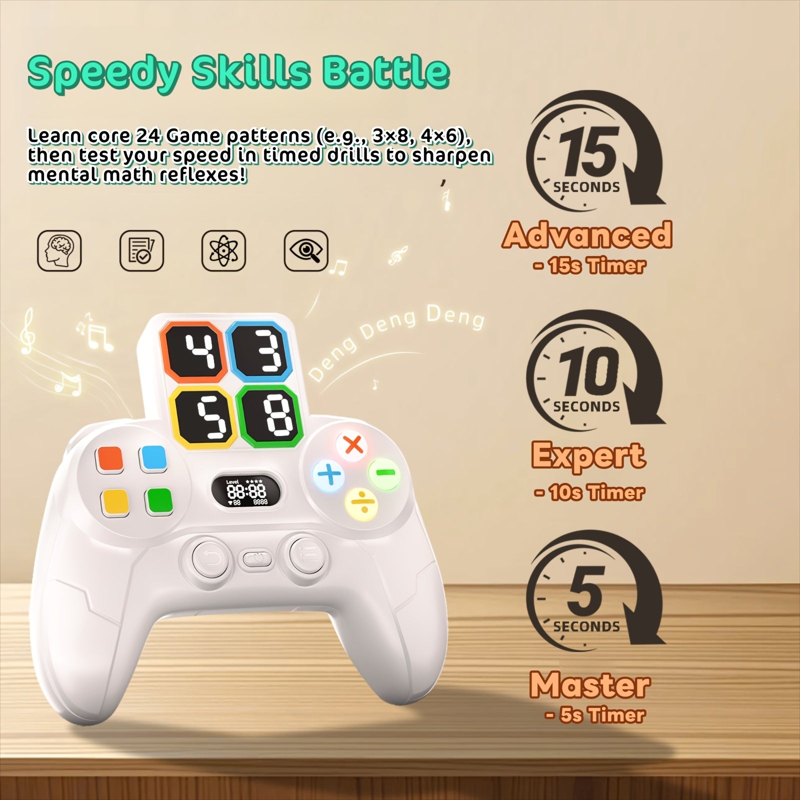 Console de Jeu Puzzle Mathématique Électronique "24" pour Enfants 6 Ans et Plus - Casse-tête Cérébral Interactif pour Garçons Filles