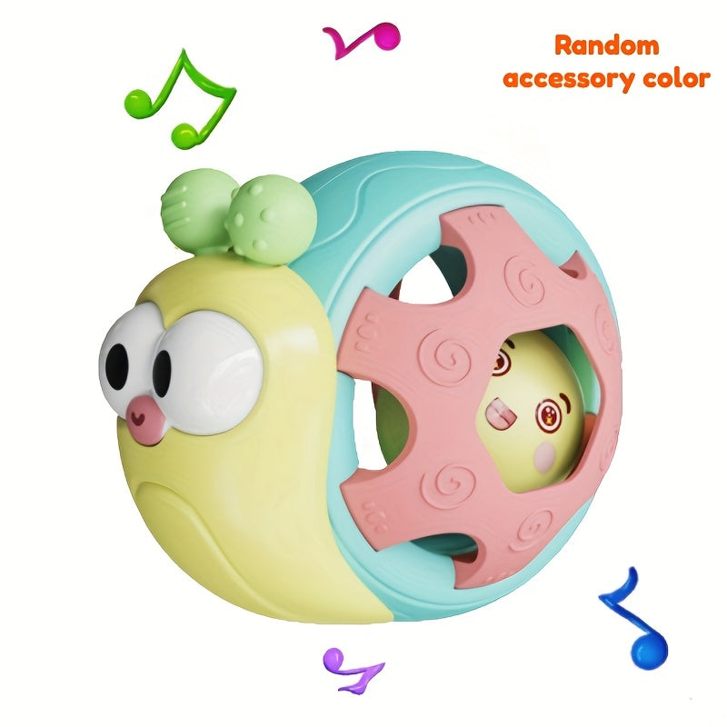 Hochet Musical Roulant Escargot pour Bébé 0-12 Mois - Jouet Sensoriel Interactif pour Apprendre à Ramper - Cadeau d'Éveil Garçons Filles