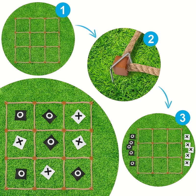 Jeu Géant de Morpion & Lancer de Sacs – Jeux de Jardin XXL pour Camping, Anniversaires ou Fêtes en Plein Air