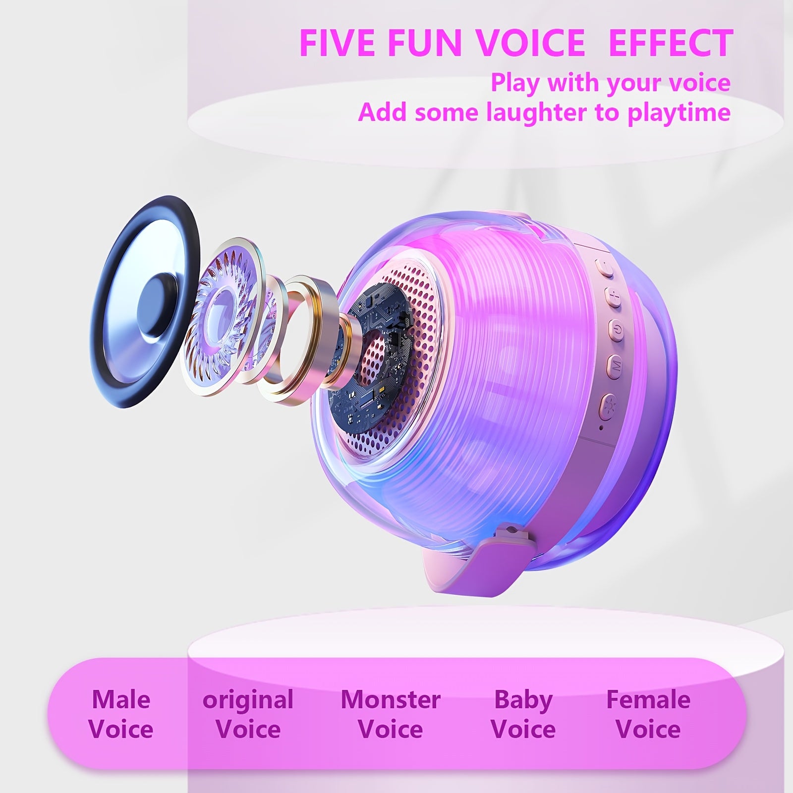 Mini Machine de Karaoké Portable avec 2 Microphones Sans Fil - Enceinte Bluetooth LED d'Ambiance pour Adultes et Fêtes