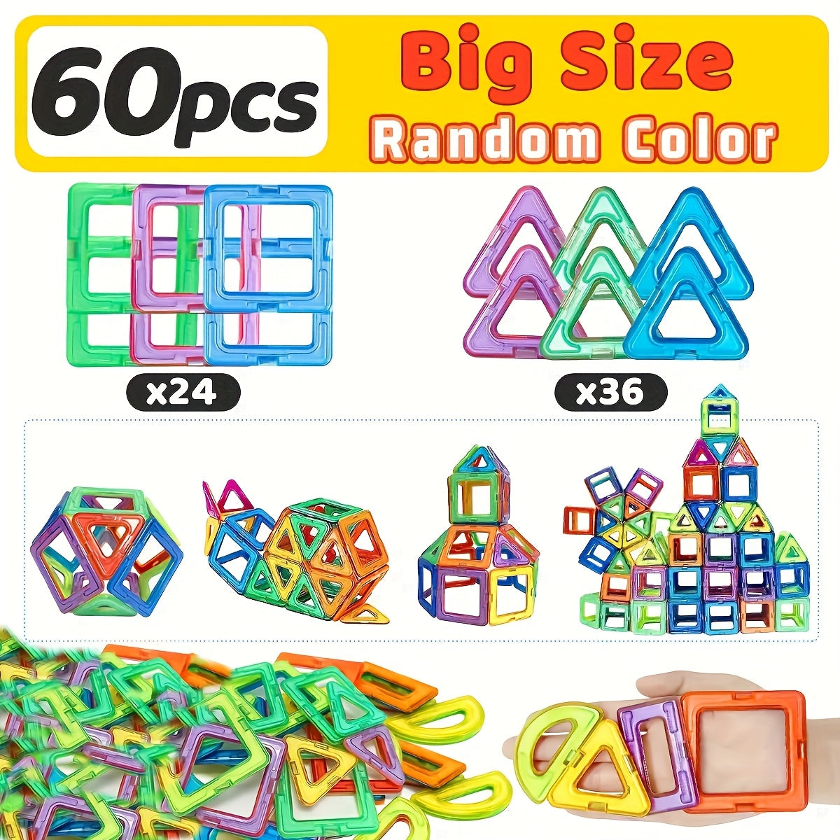 Blocs de Construction Magnétiques STEM pour Enfants 3 Ans et Plus - Kit Éducatif Grande Taille pour Tout-Petits Garçons et Filles - Jouet Magnétique Créatif