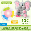 Éléphant Musical en Peluche – Jouet Bébé Interactif avec 12 Chansons, Lumières et Apprentissage | Cadeau Naissance +6 Mois