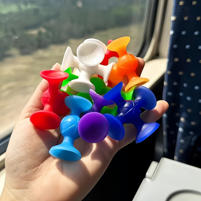 Ensemble de 40 Blocs de Construction à Ventouses en Silicone pour Enfants 3 Ans+ - Jouet Sensoriel de Construction Idéal Voyage et Fenêtre - Cadeau Éducatif Garçons Filles