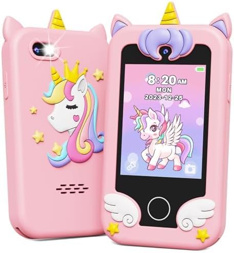 Smartphone Jouet pour Enfants 3-10 Ans - Téléphone Éducatif avec Double Appareil Photo HD - Cadeau Idéal Garçons Filles