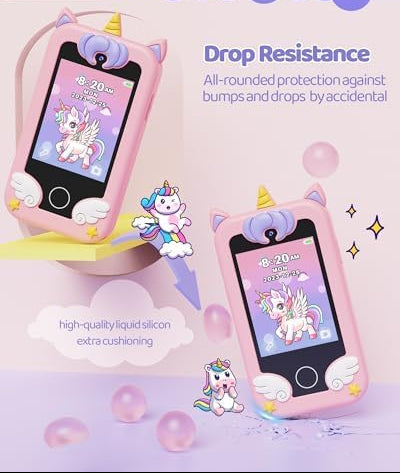 Smartphone Jouet pour Enfants 3-10 Ans - Téléphone Éducatif avec Double Appareil Photo HD - Cadeau Idéal Garçons Filles