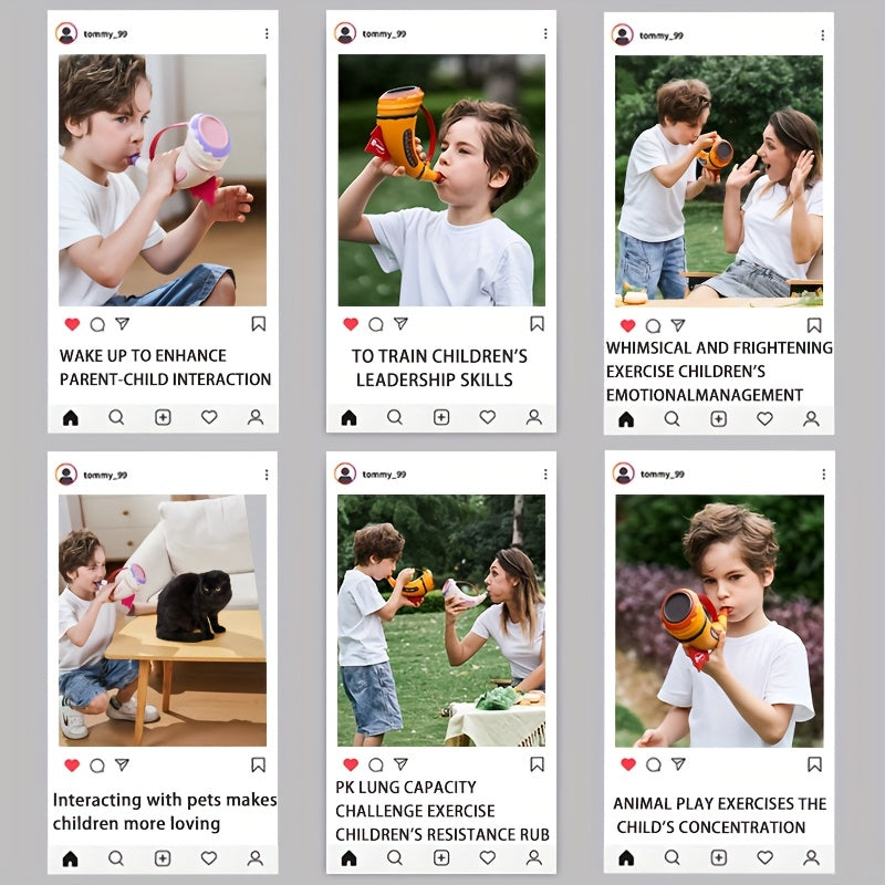 Trompette Sifflet Rassemblement d'Animaux pour Enfants 3 Ans et Plus - Jouet Musical Éducatif pour Filles et Garçons - Entraînement de la Capacité Pulmonaire