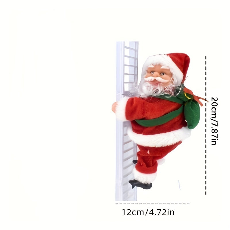 Père Noël Musical Grimpant avec Sac Cadeau - Décoration Parfaite pour Sapin & Fêtes de Noël King of Toys
