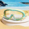 Lunettes de Natation Étanches et Anti-Buée | Grand cadre, design anti-fuite | Avec bouchons d’oreille intégrés | Idéal pour garçons et filles 3-14 ans | Accessoire parfait pour la plage et la piscine