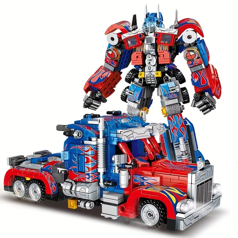 Voiture Transformable 2-en-1 – Set de construction 1000+ pcs en ABS, cadeau idéal pour Noël/Halloween King of Toys