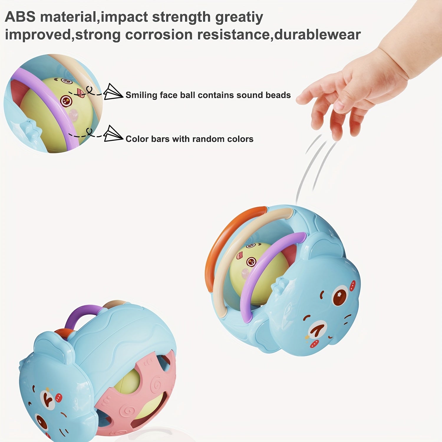 Hochet Musical Roulant Escargot pour Bébé 0-12 Mois - Jouet Sensoriel Interactif pour Apprendre à Ramper - Cadeau d'Éveil Garçons Filles