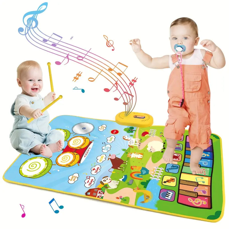 Tapis de jeu musical avec sons d'animaux pour bébés. Clavier piano et batterie pour bébé à partir de 6 mois Speelgoed Koning