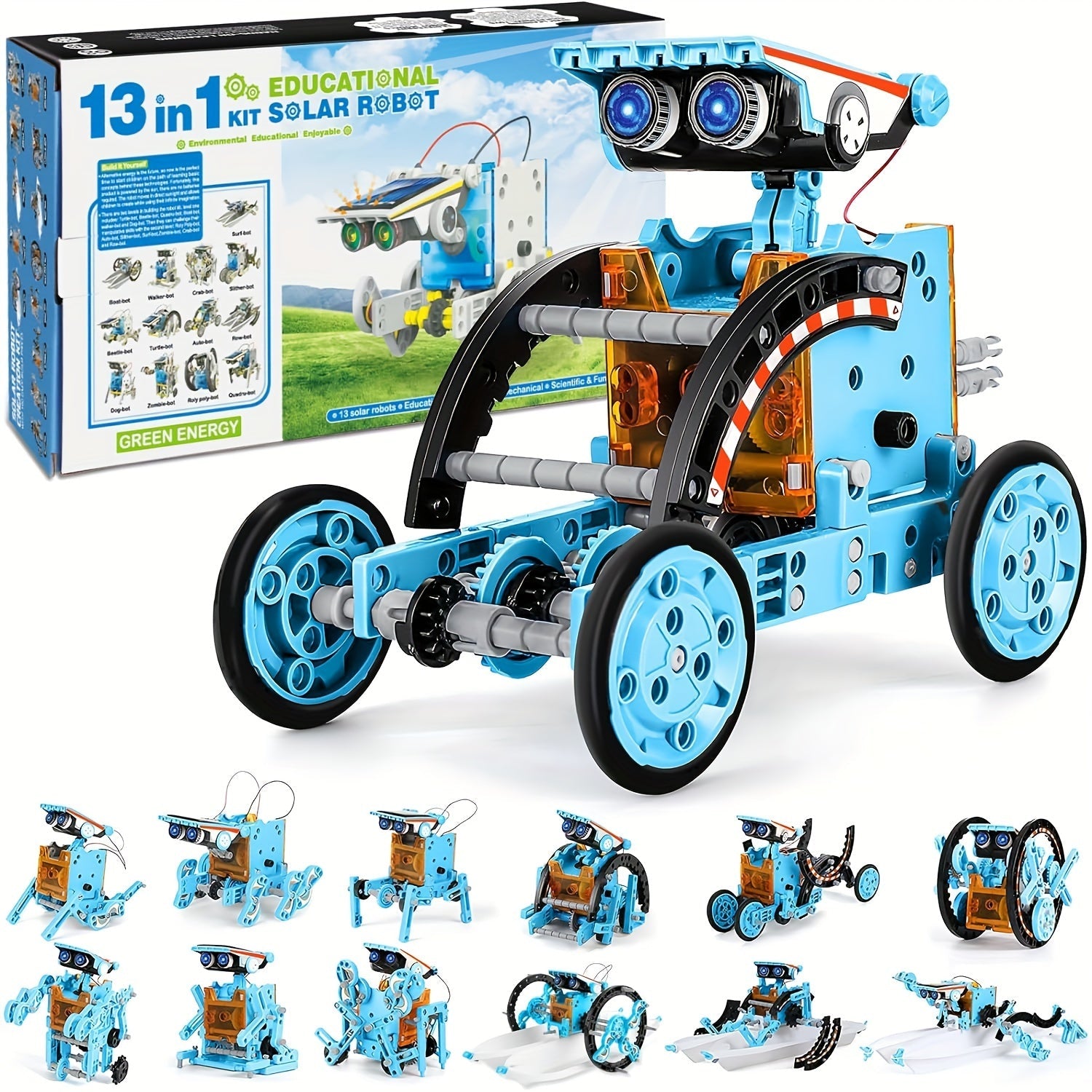 Kit Robot Solaire 13 en 1 STEM - Jouet de Construction Scientifique Éducatif - Cadeau Spécial pour Anniversaires & Fêtes King of Toys