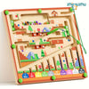 Labyrinthe Magnétique Couleurs & Chiffres – Jouet Montessori Bois 3 Ans et +