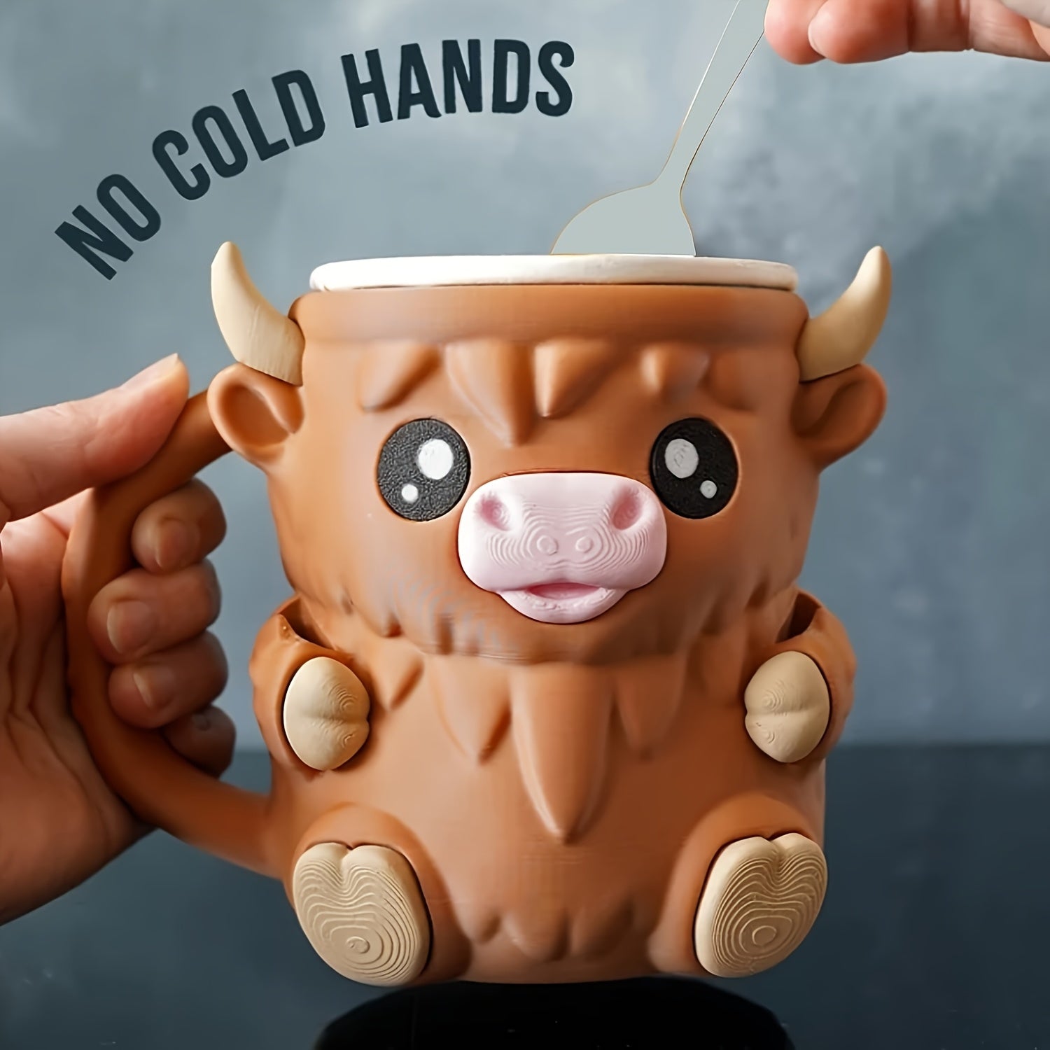 Mug Support Vache Écossaise 3D pour Boissons - Tasse Décorative avec Rangement Secret - Idéal Cadeau Fêtes et Décoration Maison