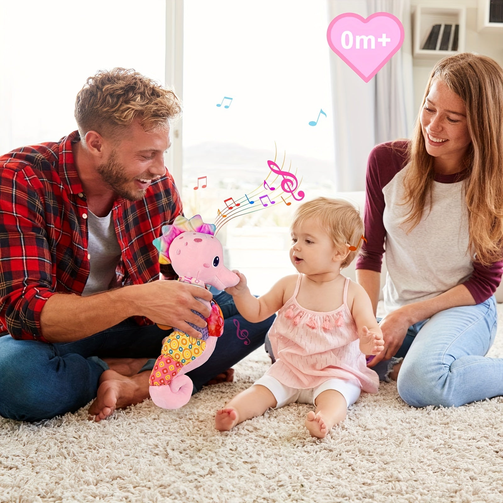 Pendentif Musical Hippocampe Anti-Anxiété pour Bébé | Poupée en Peluche Apaisante pour Nouveau-né