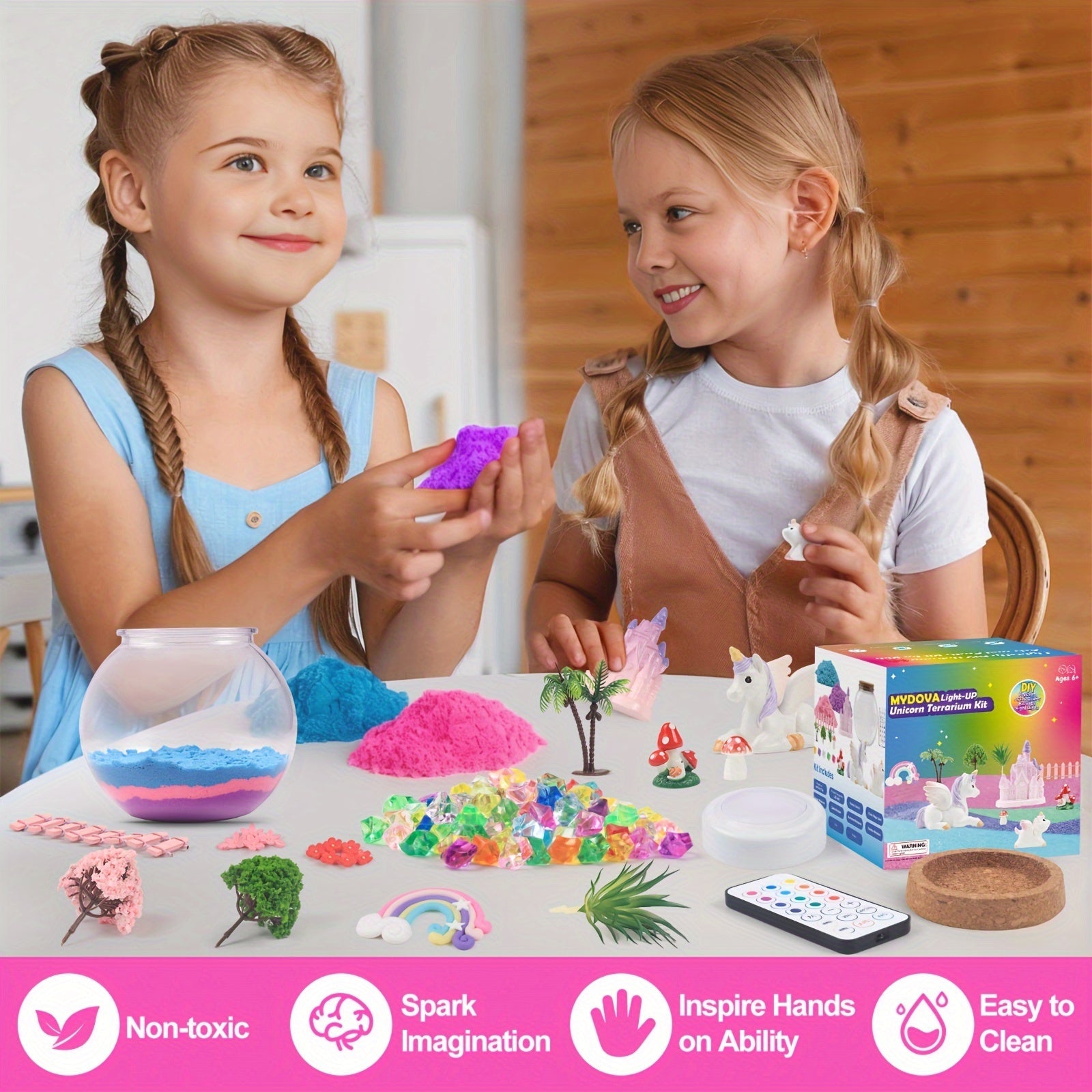 Terrarium Licorne Enchantée - Lampe LED et Jardin Magique DIY, Cadeau pour Enfants de 6 à 12 Ans King of Toys