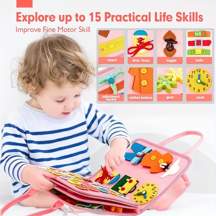 Jeux Montessori 7 en 1 - Tableau d'activités pour tout-petits et bébés de 2, 3, 4, 5, 6 ans King of Toys
