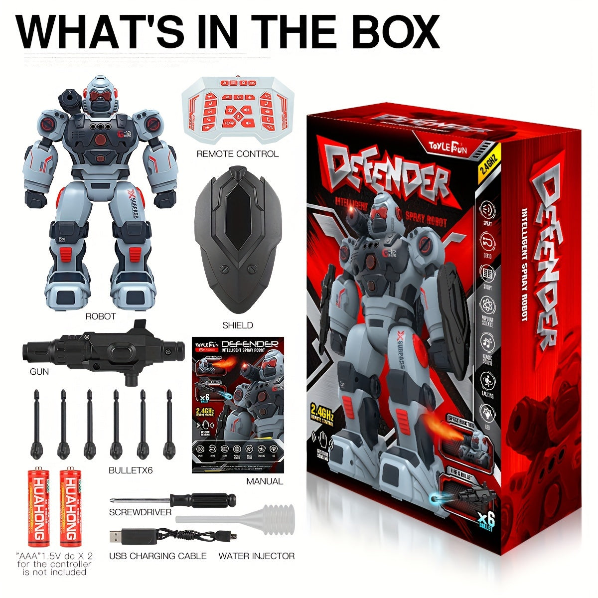 Robot Pulvérisateur Télécommandé avec Détection Gestuelle et Programmation - Cadeau Noël & Halloween King of Toys