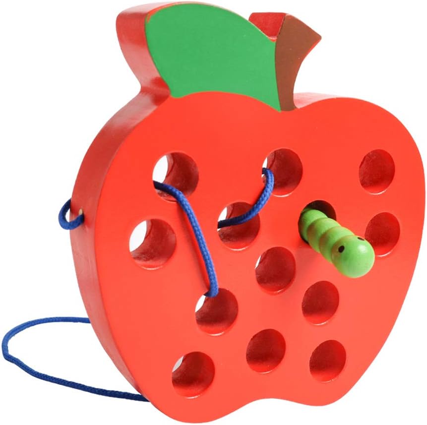 Jouet Montessori en Bois | Jeu de Lacer Pomme en Bois | Développement des Compétences Motrices pour Enfants 3-5 Ans King of Toys