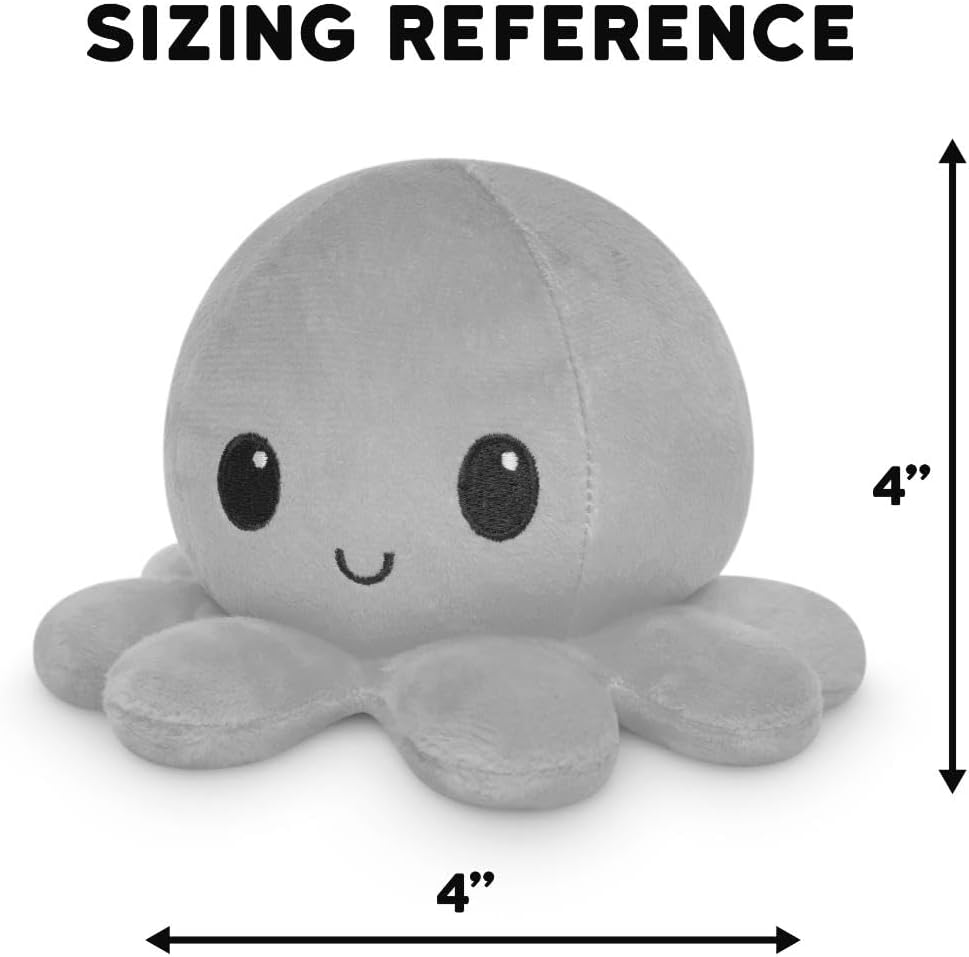 Peluche Octopus Réversible - Violet + Bleu - Mignons Animaux en Peluche Sensory Fidget Qui Montre Votre Humeur, Bleu en Colère + Violet Heureux, 10 cm De Speelgoed Koning