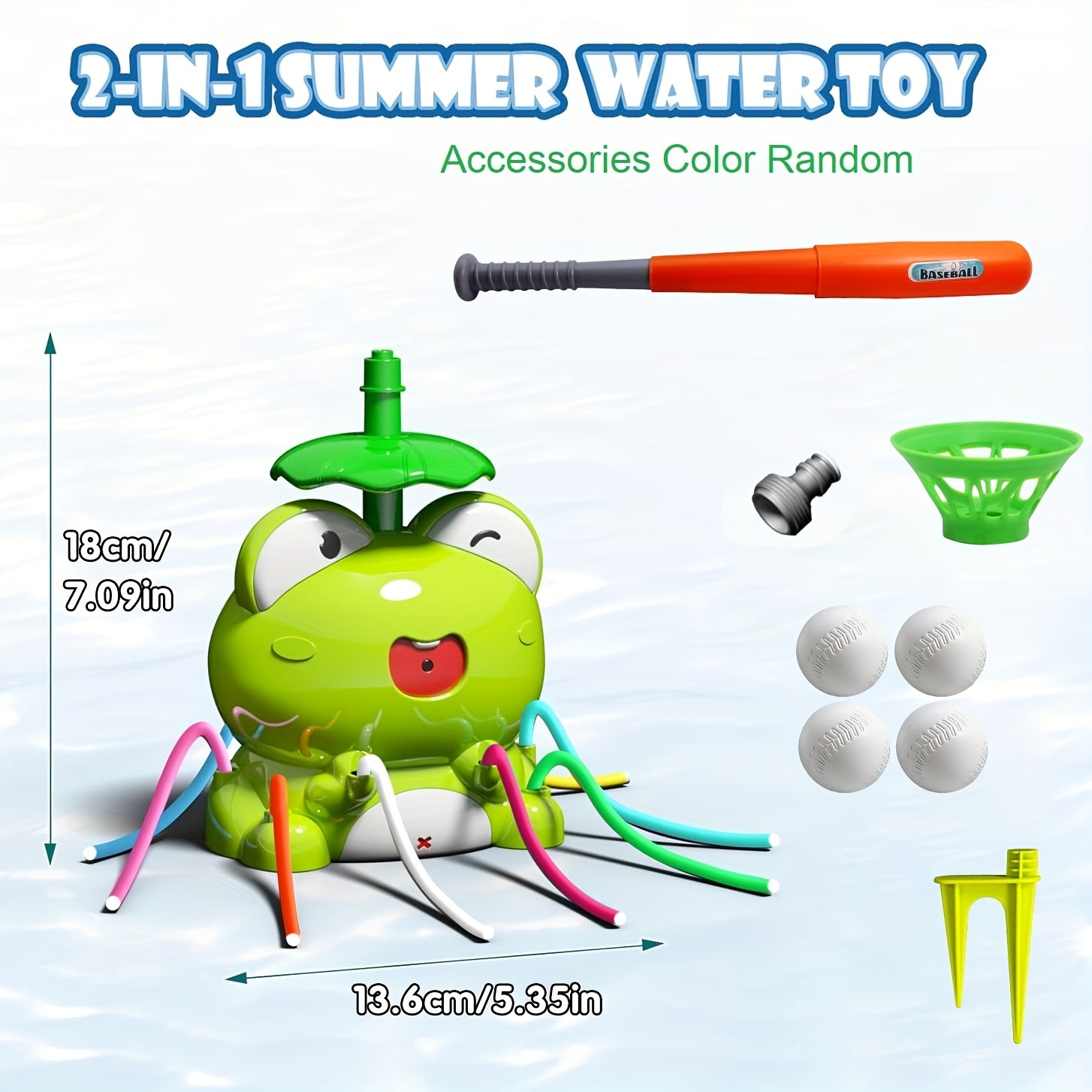 Jouet Baseball Arroseur d’Eau – Jeu d’Été Extérieur pour Enfants, Se Connecte au Tuyau pour des Heures de Plaisir