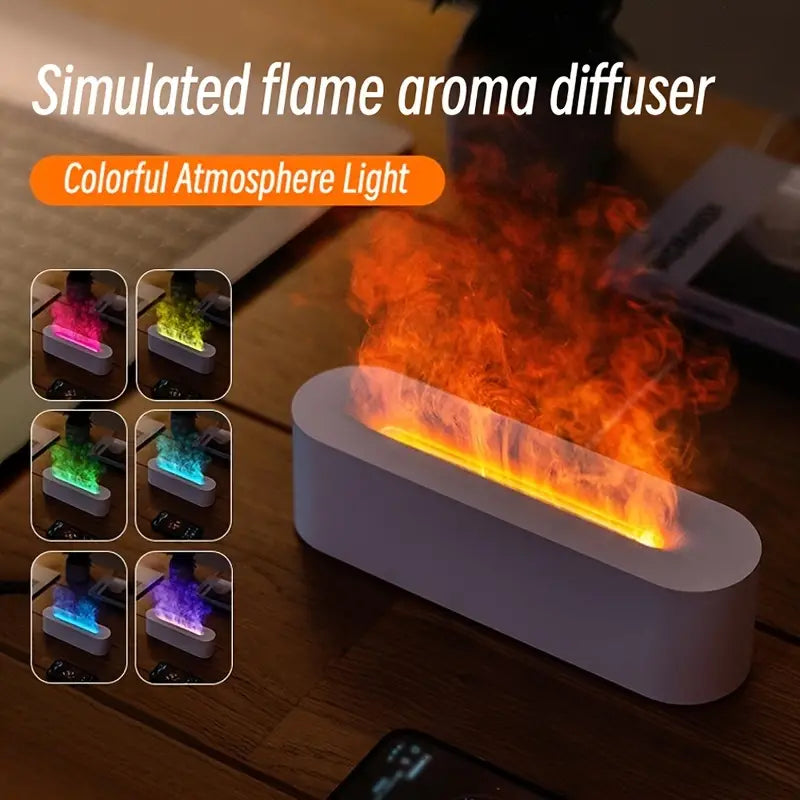 FlameWise l Fire Humidifier & Aromatherapy l Essential Oil l Ultrasonic Diffuser l With USB, 7 Colors Speelgoed Koning