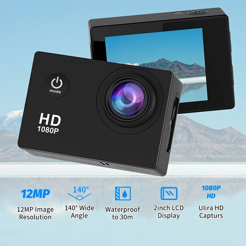 SportsPro l Caméra d'Action Sport Noire l GO PRO l Étanche & Angle Large de 140° Speelgoed Koning