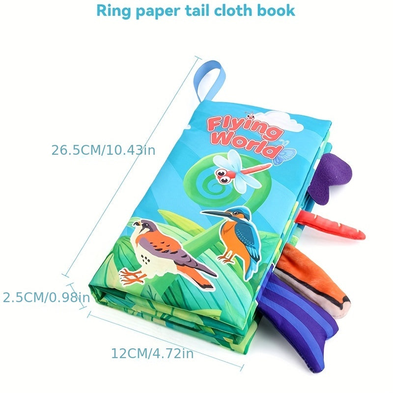 Livre en Tissu Sensoriel "Animaux de la Forêt" pour Bébé - Livre d'Éveil Doux avec Sons Froissés, Miroir et Textures pour Nouveau-Né