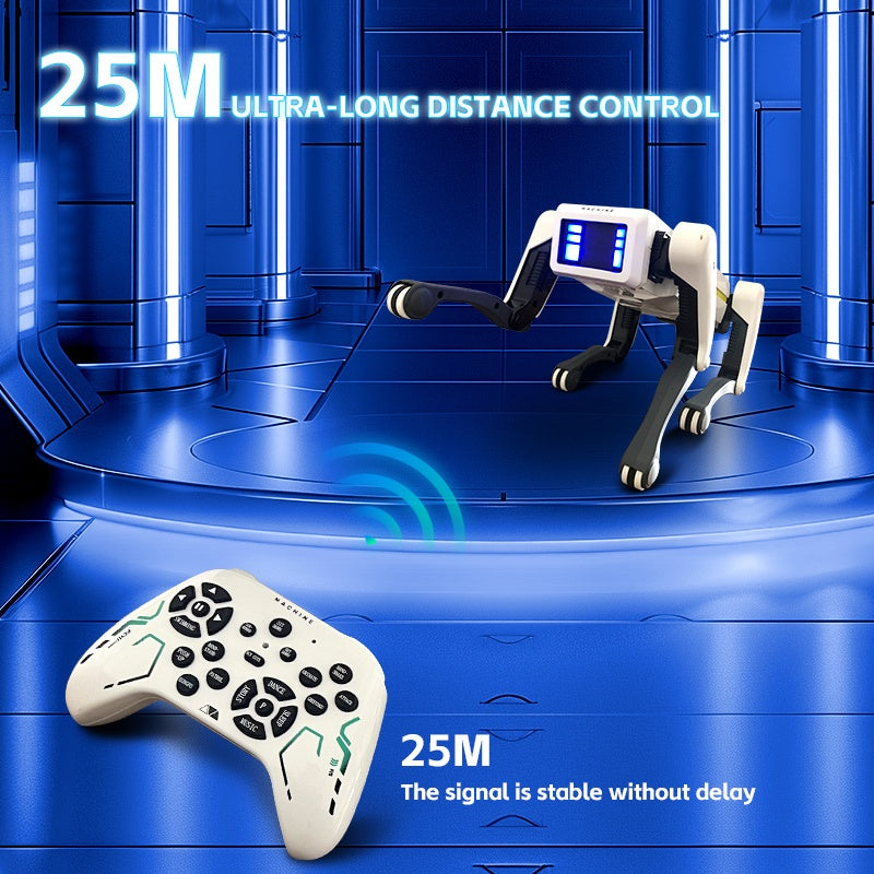 Robot Chien Intelligent AI | Mignon Compagnon AI, Commandes Vocales Programmables, Technologie Noire, Déverrouiller les futurs compagnons de jeu